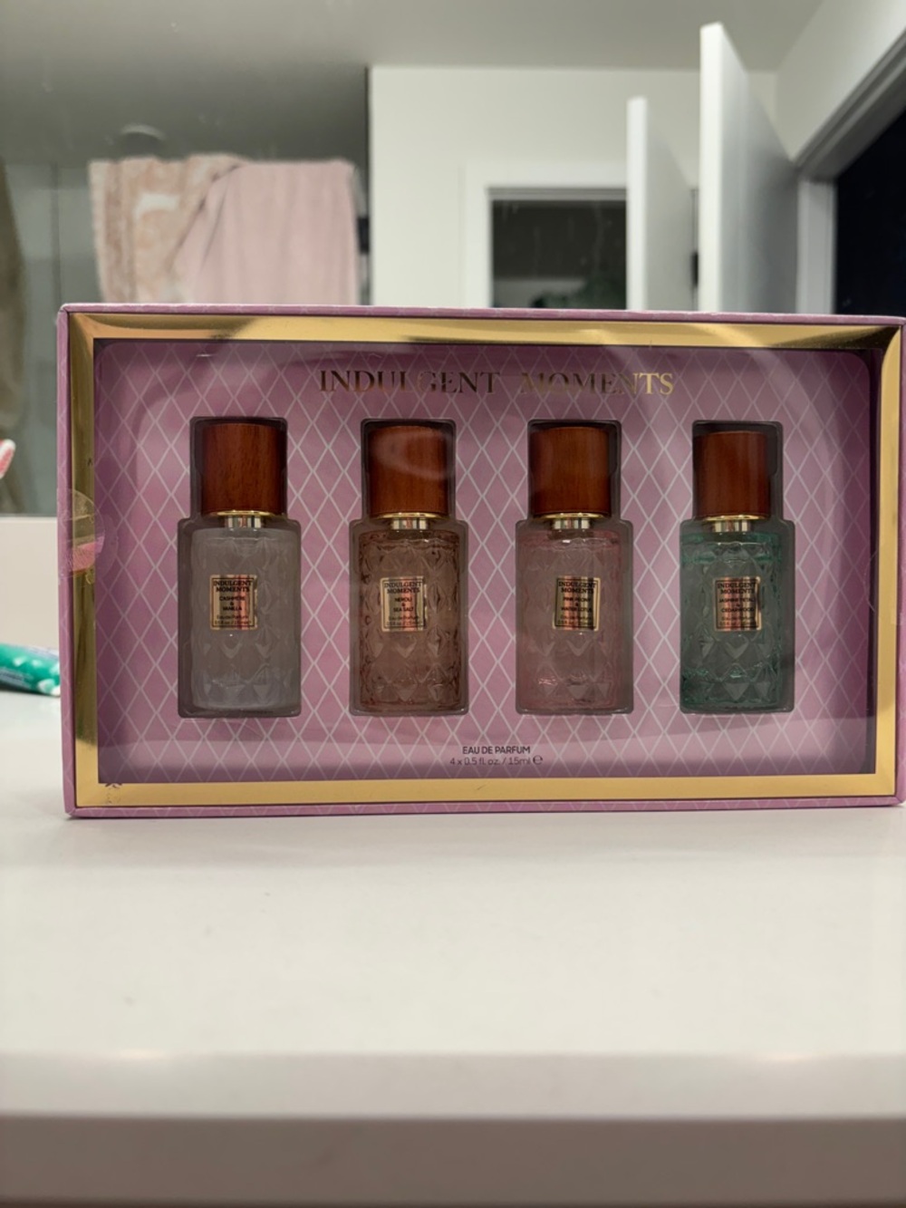 Indulgent Moments Women's Fragrance Set - Blue, Pink, Clear